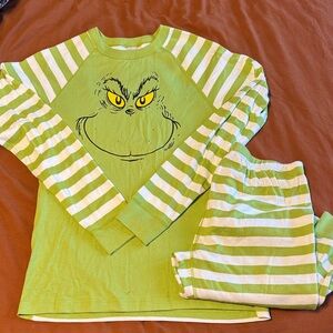 Hanna Andersson Grinch Pajama Set - Green and White